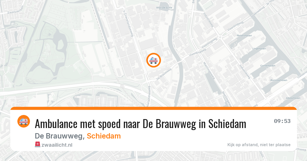Ambulance met spoed naar De Brauwweg in Schiedam — 21 jul 2026