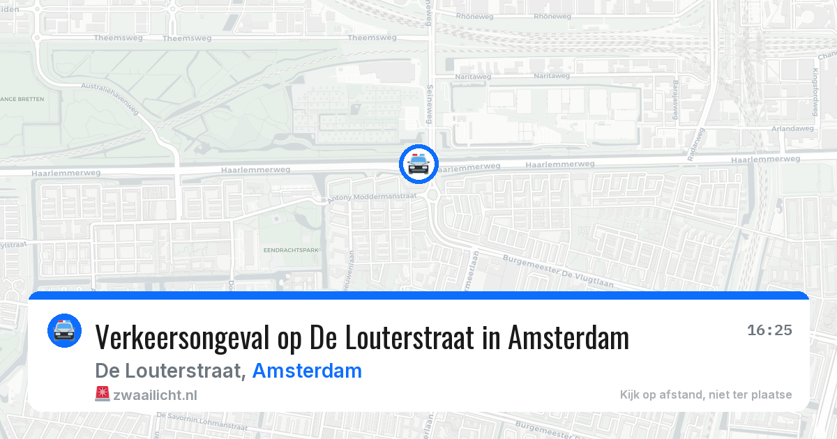 Verkeersongeval op De Louterstraat in Amsterdam — 1 jul 2026