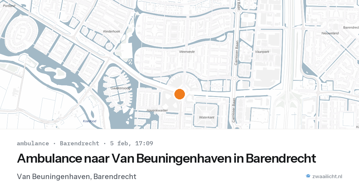 Ambulance naar Van Beuningenhaven in Barendrecht — 5 feb 2026
