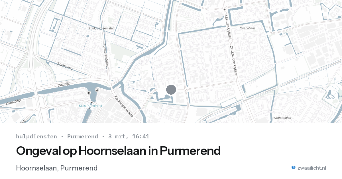 Ongeval op Hoornselaan in Purmerend — 3 mrt 2026