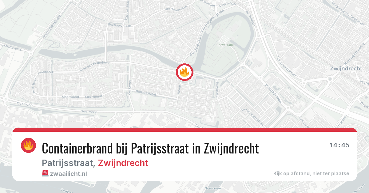 Containerbrand bij Patrijsstraat in Zwijndrecht — 6 apr 2026