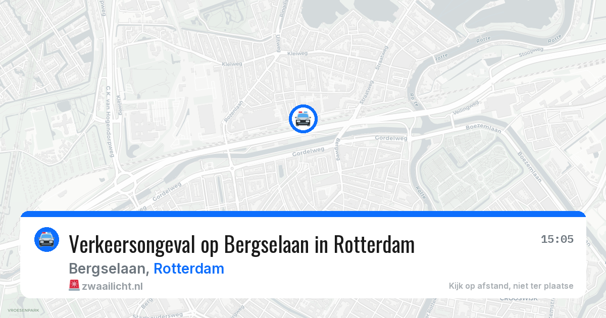 Verkeersongeval op Bergselaan in Rotterdam — 9 aug 2026