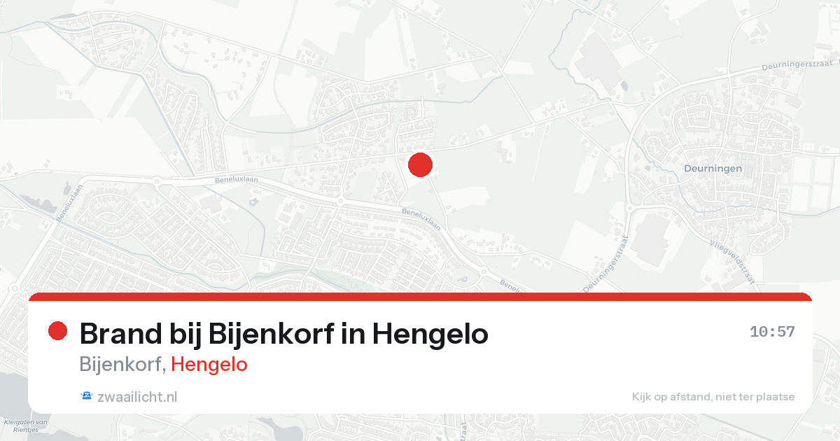 Brand bij Bijenkorf in Hengelo — 25 aug 2026
