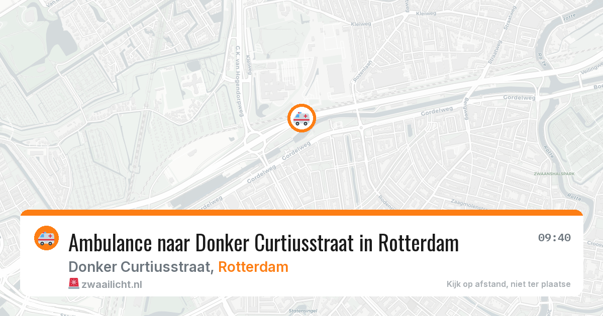 Ambulance naar Donker Curtiusstraat in Rotterdam — 20 jun 2026