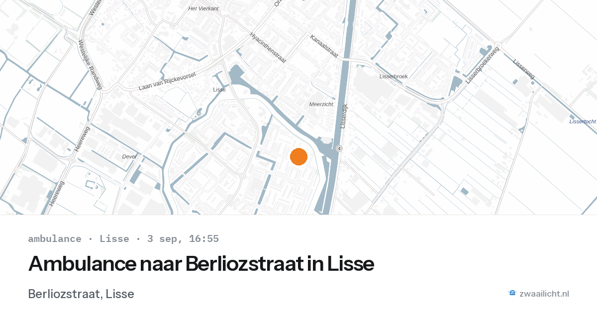 Ambulance naar Berliozstraat in Lisse — 3 sep 2026