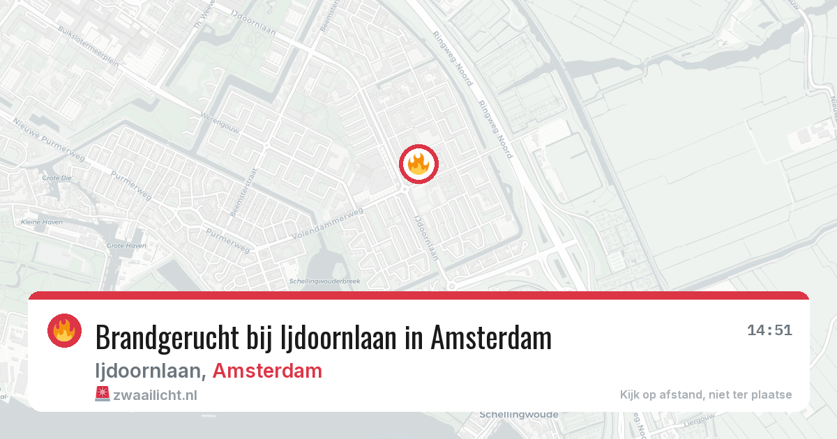 Brandgerucht bij Ijdoornlaan in Amsterdam — 26 jun 2026
