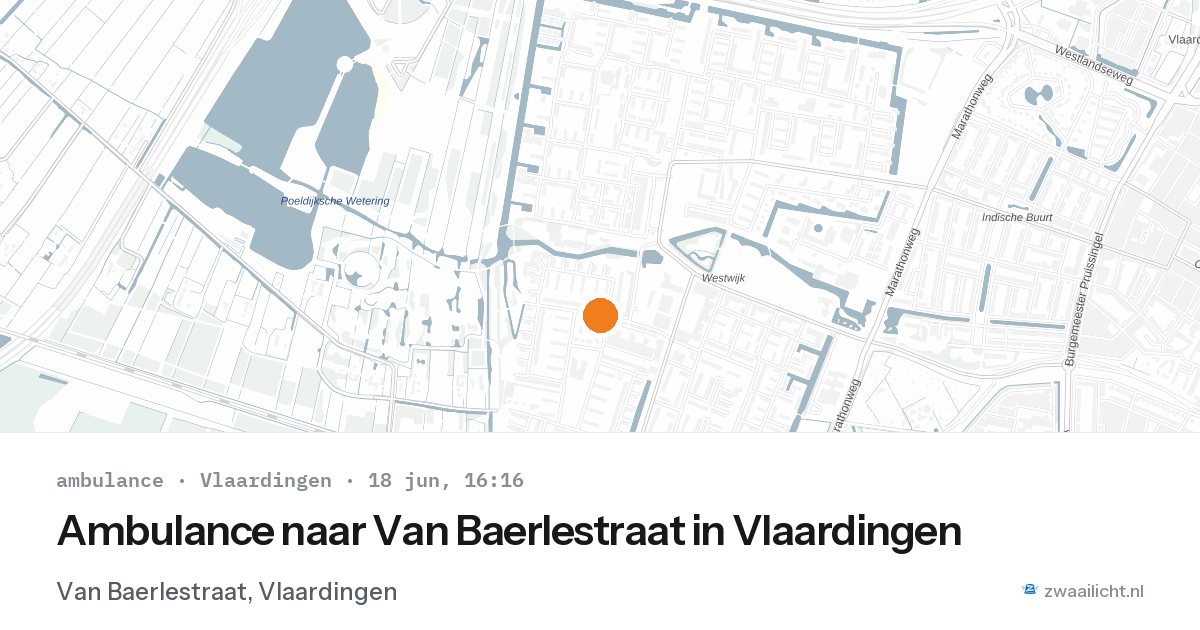 Ambulance naar Van Baerlestraat in Vlaardingen — 18 jun 2026
