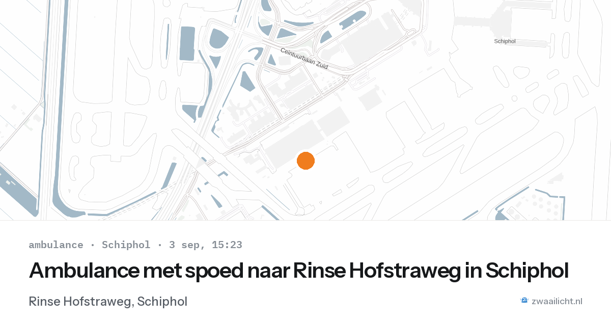 Ambulance met spoed naar Rinse Hofstraweg in Schiphol — 3 sep 2026