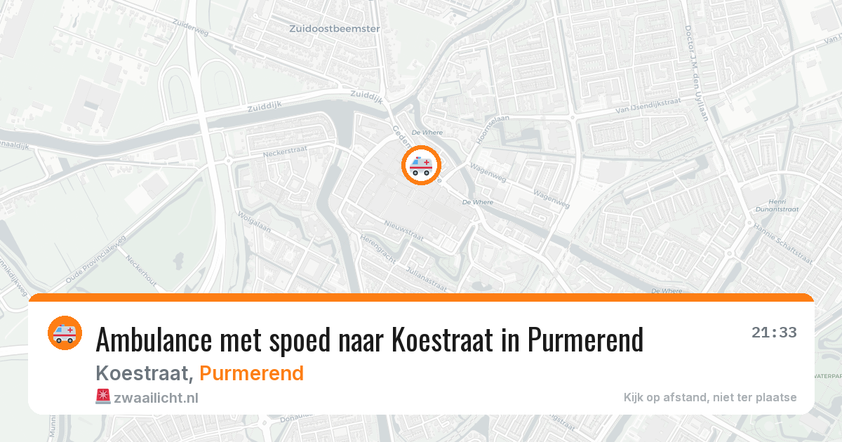 Ambulance met spoed naar Koestraat in Purmerend — 20 mei 2026