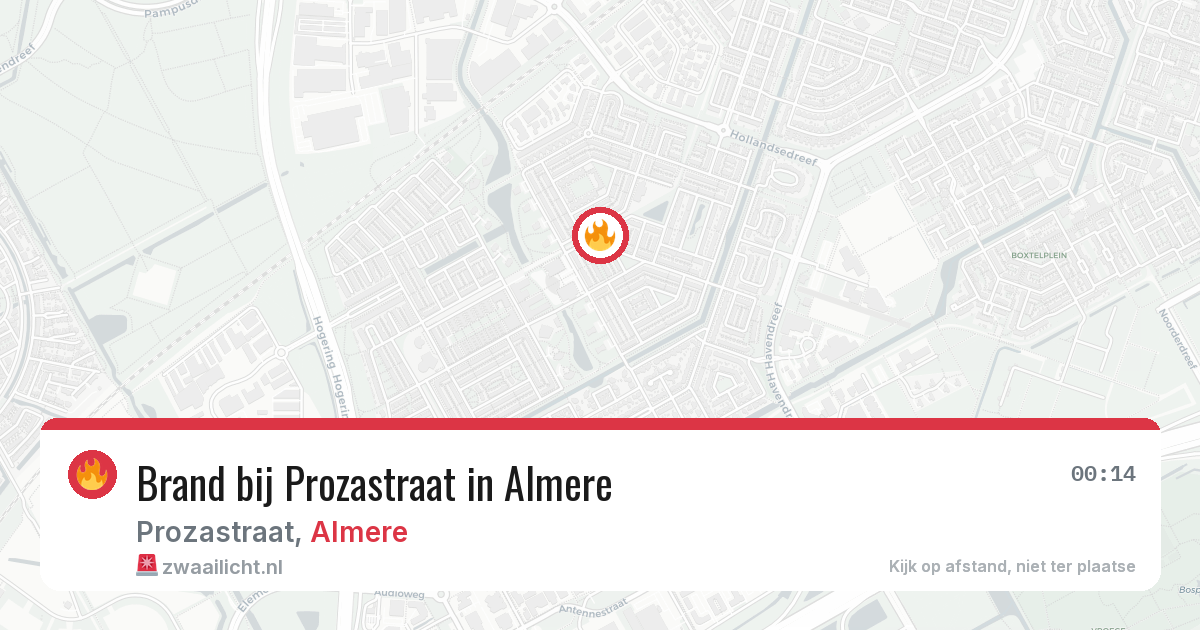 Brand bij Prozastraat in Almere — 20 mrt 2026
