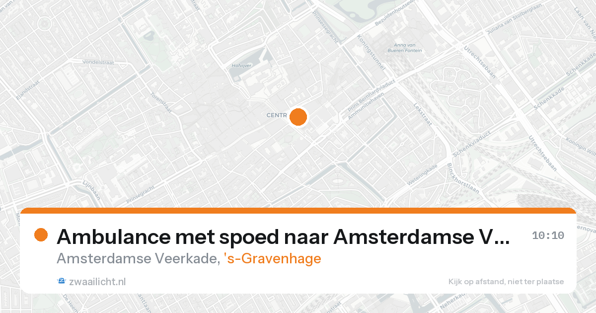 Ambulance met spoed naar Amsterdamse Veerkade in 's-Gravenhage — 24 aug 2026