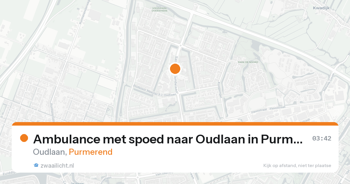 Ambulance met spoed naar Oudlaan in Purmerend — 18 aug 2026