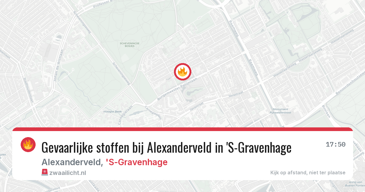 Gevaarlijke stoffen bij Alexanderveld in 'S-Gravenhage — 18 mei 2026