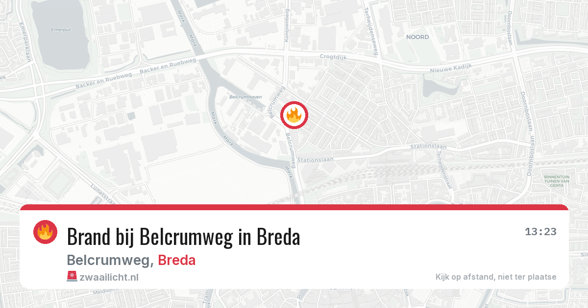 Brand bij Belcrumweg in Breda — 23 feb 2026