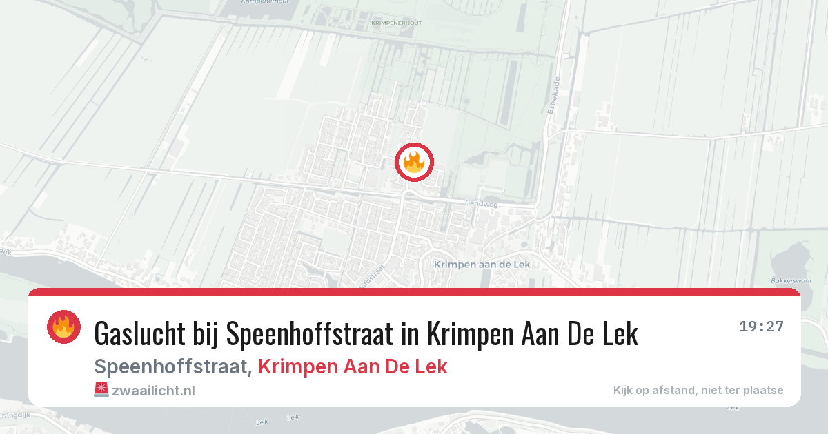 Gaslucht bij Speenhoffstraat in Krimpen Aan De Lek — 10 jun 2026