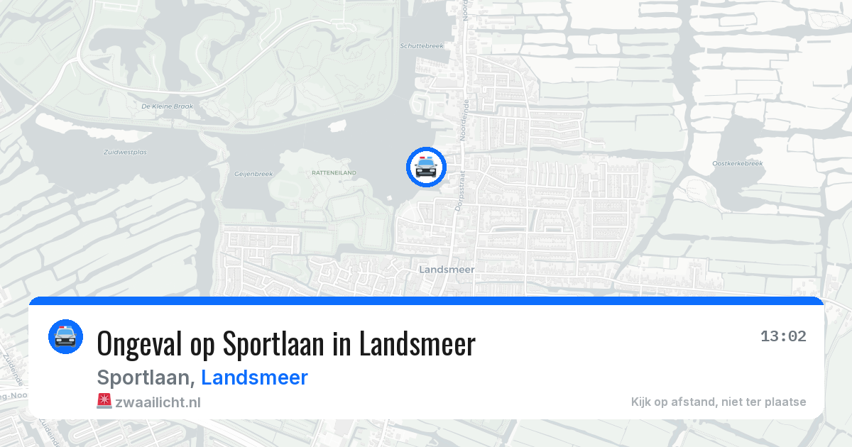 Ongeval op Sportlaan in Landsmeer — 6 aug 2026