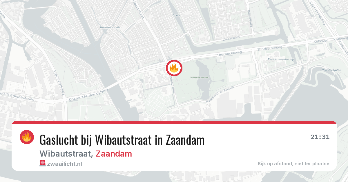 Gaslucht bij Wibautstraat in Zaandam — 17 mrt 2026