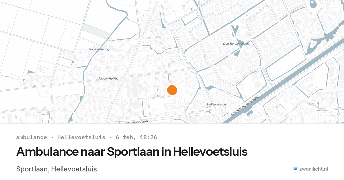 Ambulance naar Sportlaan in Hellevoetsluis — 6 feb 2026