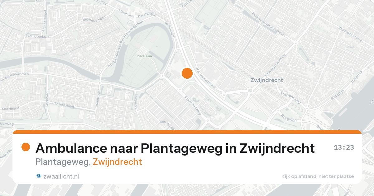 Ambulance naar Plantageweg in Zwijndrecht — 17 aug 2026