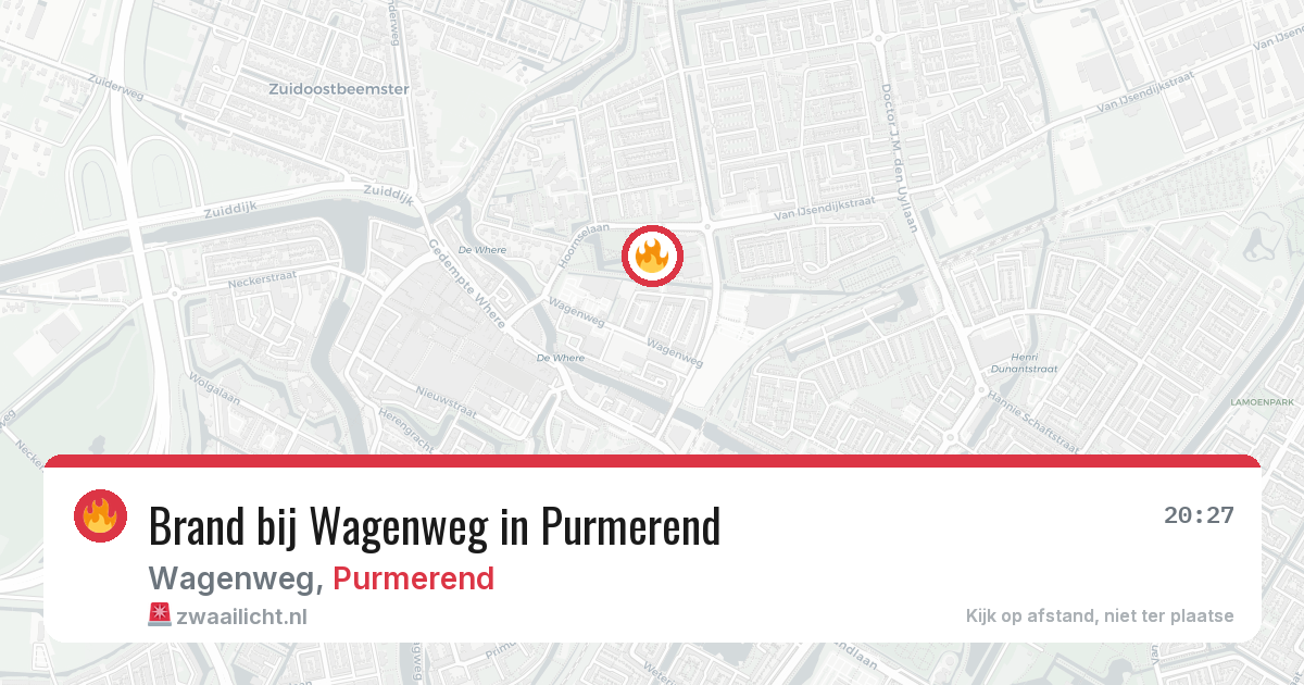 Brand bij Wagenweg in Purmerend — 23 jun 2026