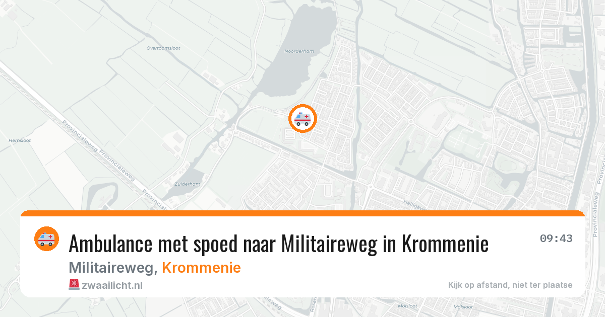 Ambulance met spoed naar Militaireweg in Krommenie — 27 jun 2026