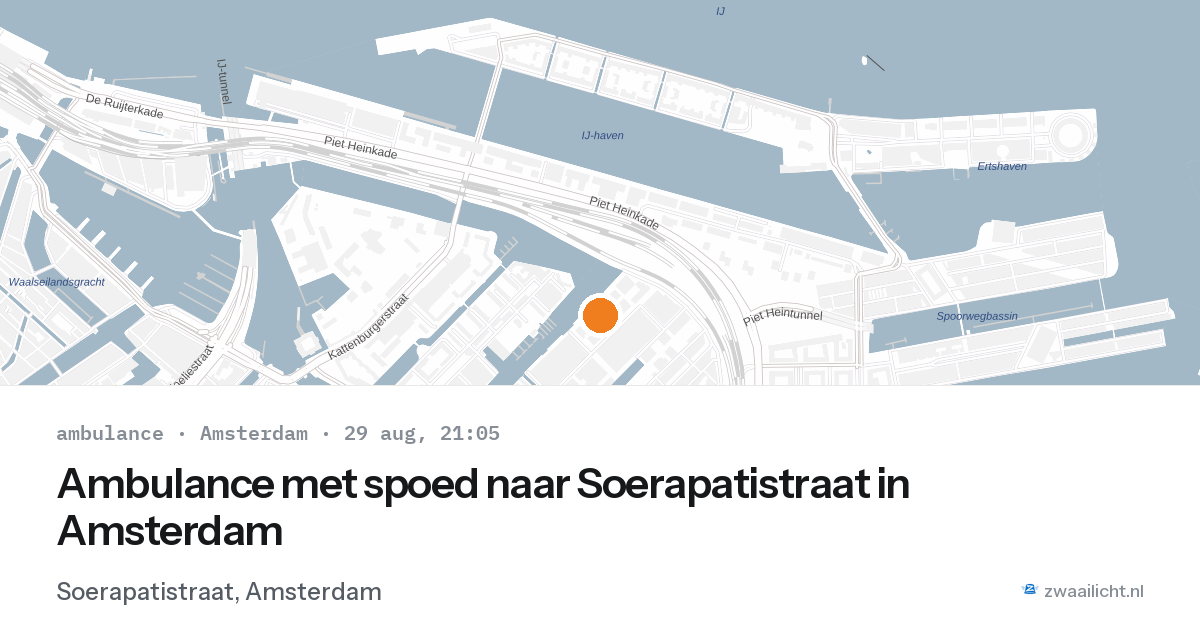 Ambulance met spoed naar Soerapatistraat in Amsterdam — 29 aug 2026