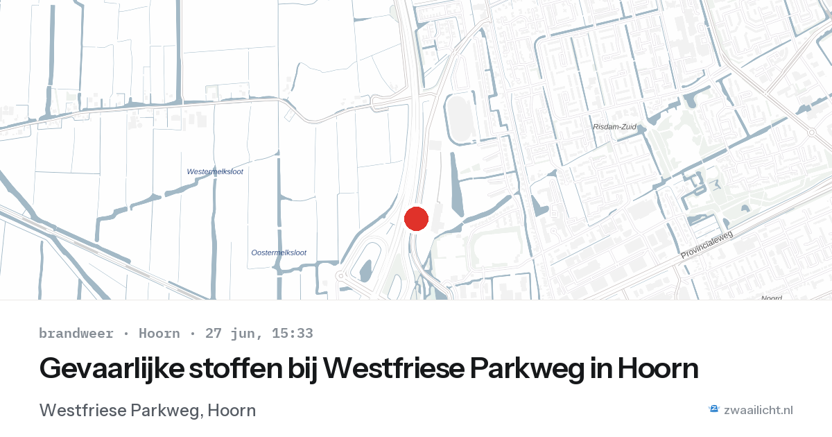 Gevaarlijke stoffen bij Westfriese Parkweg in Hoorn — 27 jun 2026