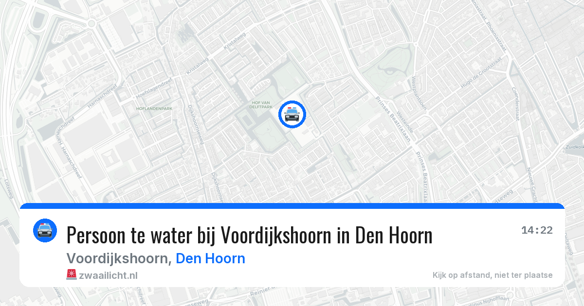 Persoon te water bij Voordijkshoorn in Den Hoorn — 22 jul 2026