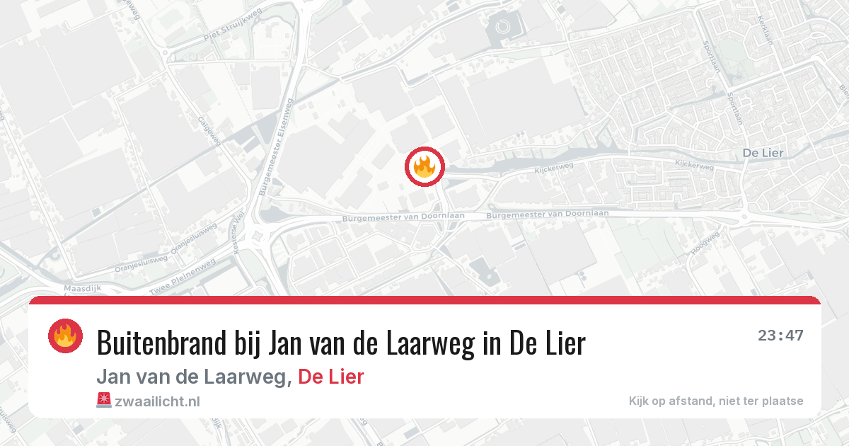 Buitenbrand bij Jan van de Laarweg in De Lier — 31 jul 2026