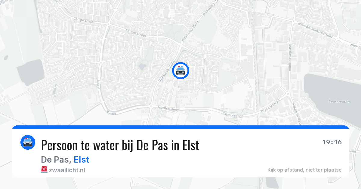 Persoon te water bij De Pas in Elst — 12 jun 2026