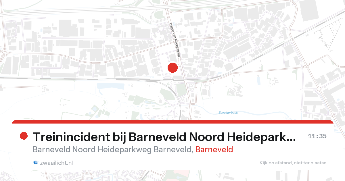 Treinincident bij Barneveld Noord Heideparkweg Barneveld in Barneveld — 14 mrt 2026