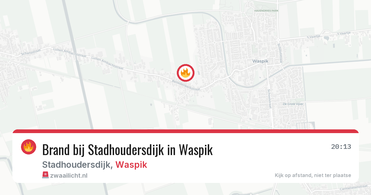 Brand bij Stadhoudersdijk in Waspik — 19 jul 2026