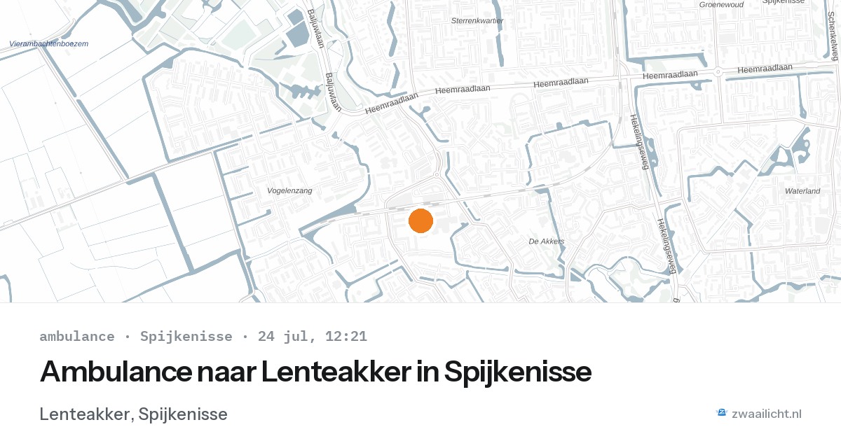 Ambulance naar Lenteakker in Spijkenisse — 24 jul 2026