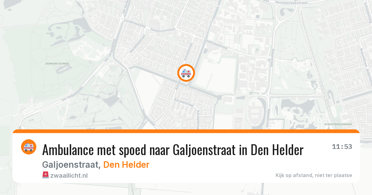 Ambulance met spoed naar Galjoenstraat in Den Helder — 27 jul 2026