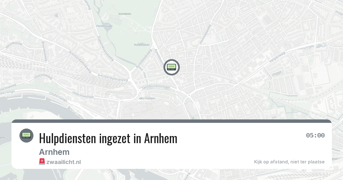 Hulpdiensten ingezet in Arnhem — 20 mrt 2026 | 🚨 Zwaailicht.nl