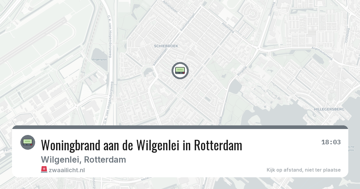 Woningbrand aan de Wilgenlei in Rotterdam — 10 jun 2026