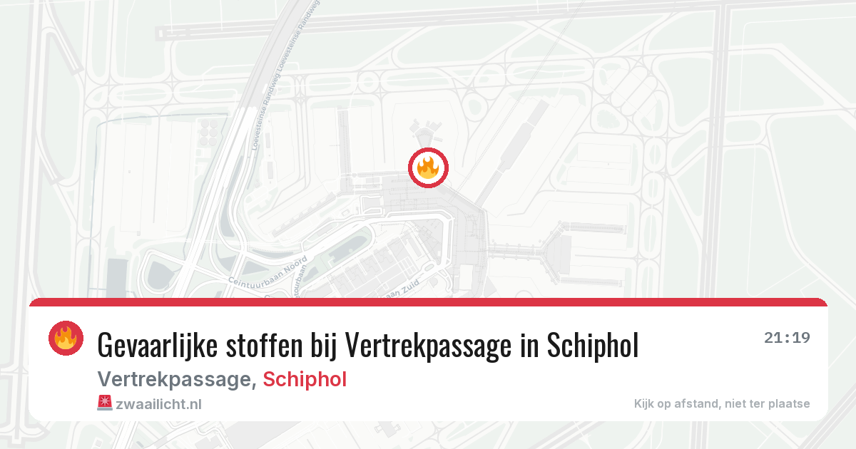 Gevaarlijke stoffen bij Vertrekpassage in Schiphol — 11 jul 2026