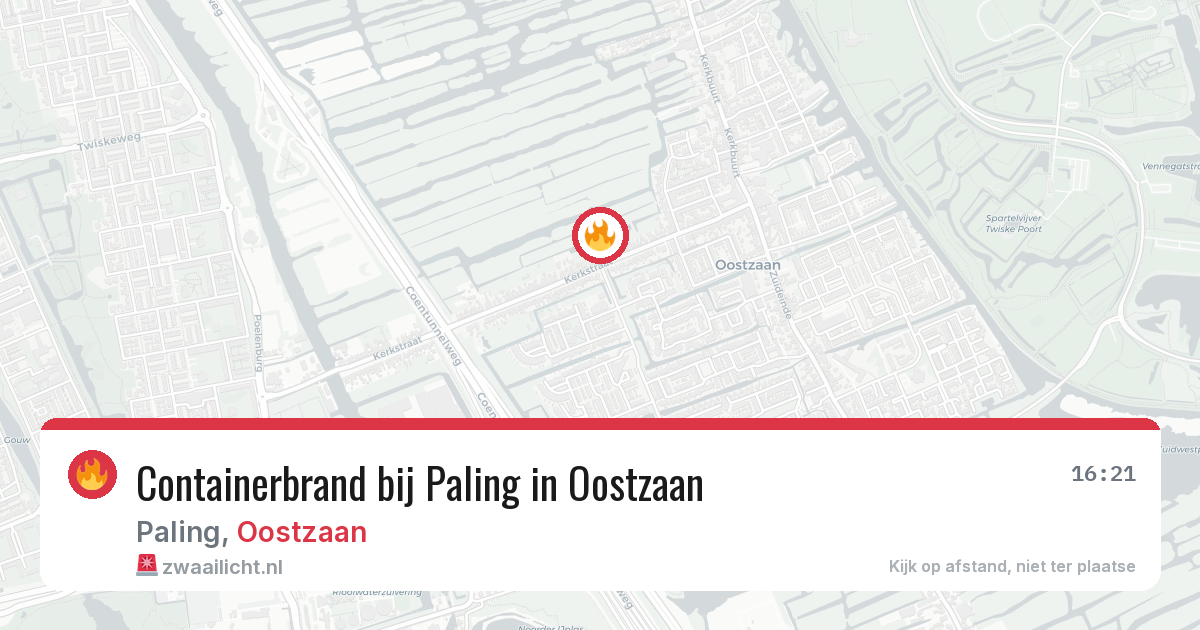 Containerbrand bij Paling in Oostzaan — 20 mrt 2026
