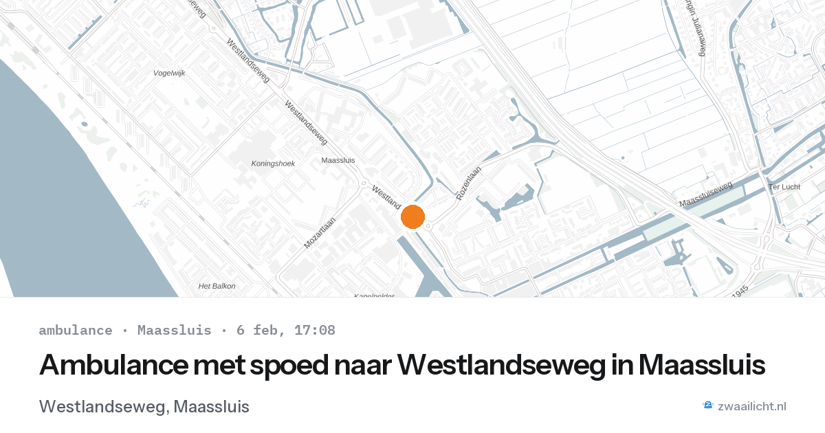 Ambulance met spoed naar Westlandseweg in Maassluis — 6 feb 2026