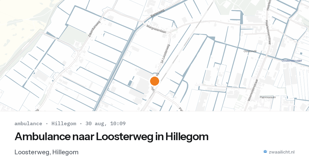 Ambulance naar Loosterweg in Hillegom — 30 aug 2026