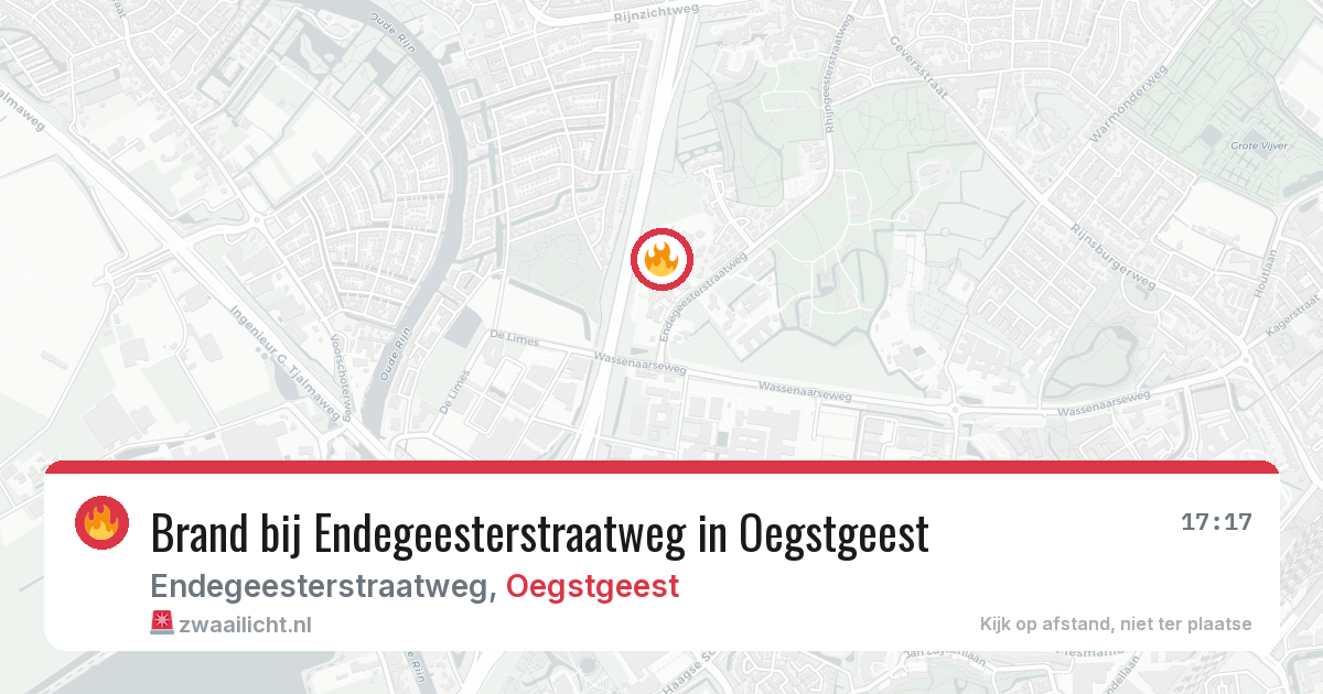 Brand bij Endegeesterstraatweg in Oegstgeest — 13 jun 2026