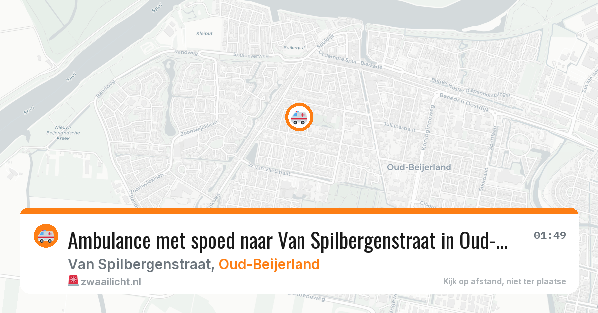 Ambulance met spoed naar Van Spilbergenstraat in Oud-Beijerland — 5 aug 2026
