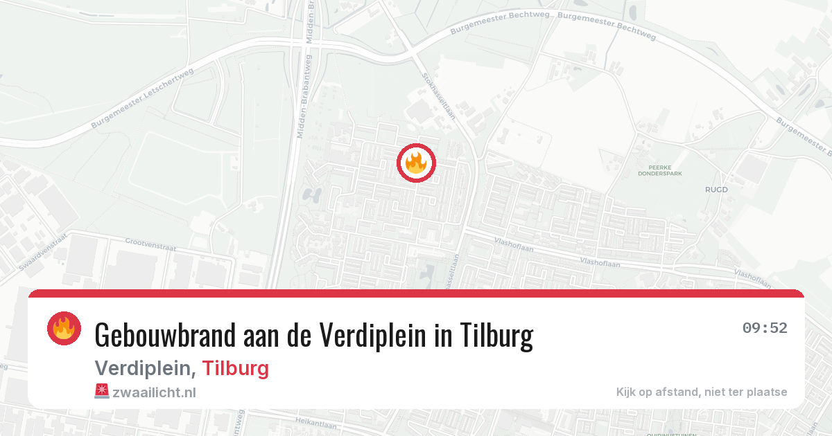 Gebouwbrand aan de Verdiplein in Tilburg — 27 apr 2026