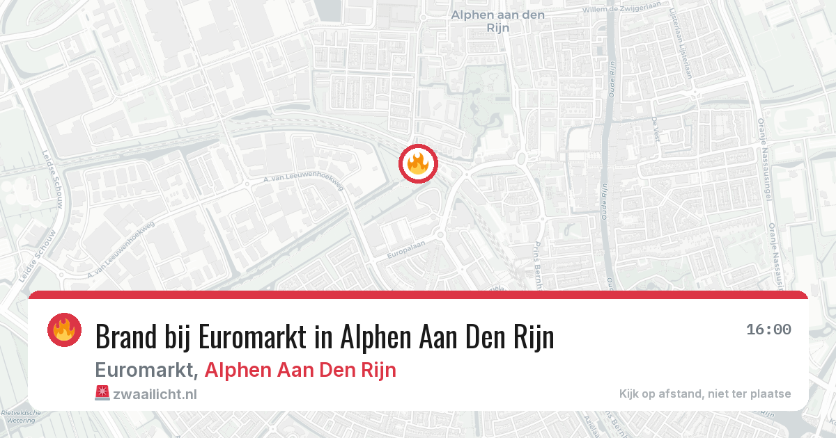 Brand bij Euromarkt in Alphen Aan Den Rijn — 24 jun 2026