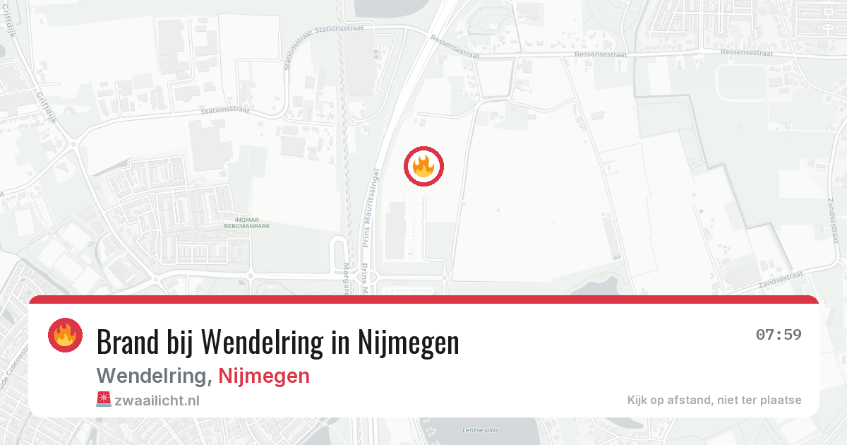 Brand bij Wendelring in Nijmegen — 22 jun 2026