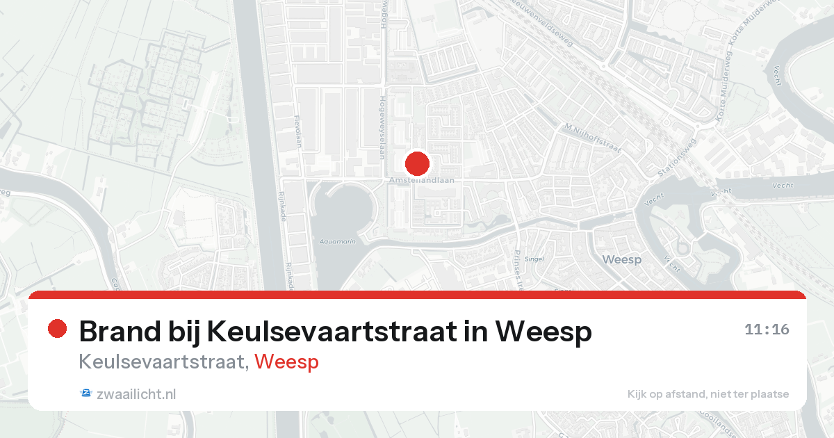 Brand bij Keulsevaartstraat in Weesp — 27 mei 2026