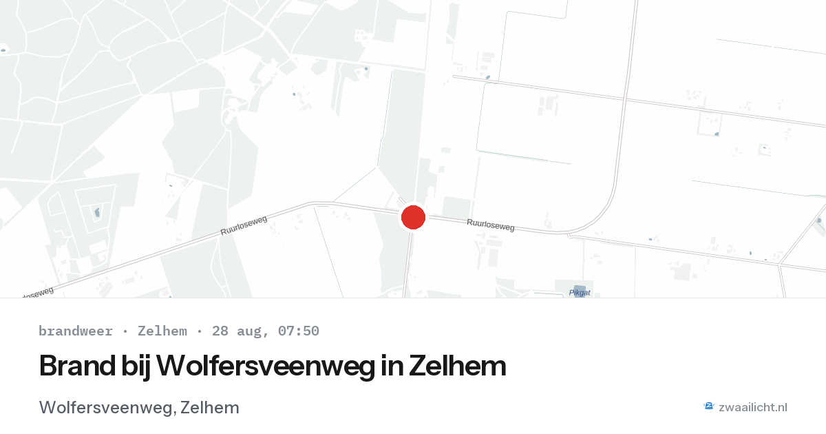 Brand bij Wolfersveenweg in Zelhem — 28 aug 2026