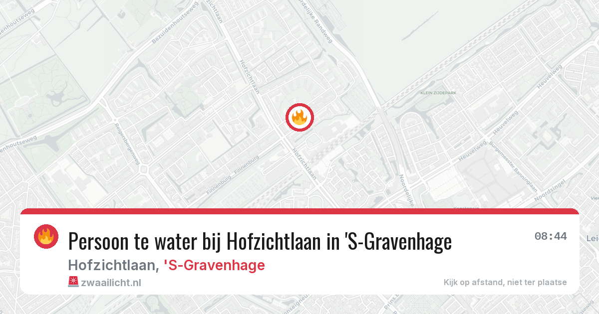 Persoon te water bij Hofzichtlaan in 'S-Gravenhage — 12 jul 2026