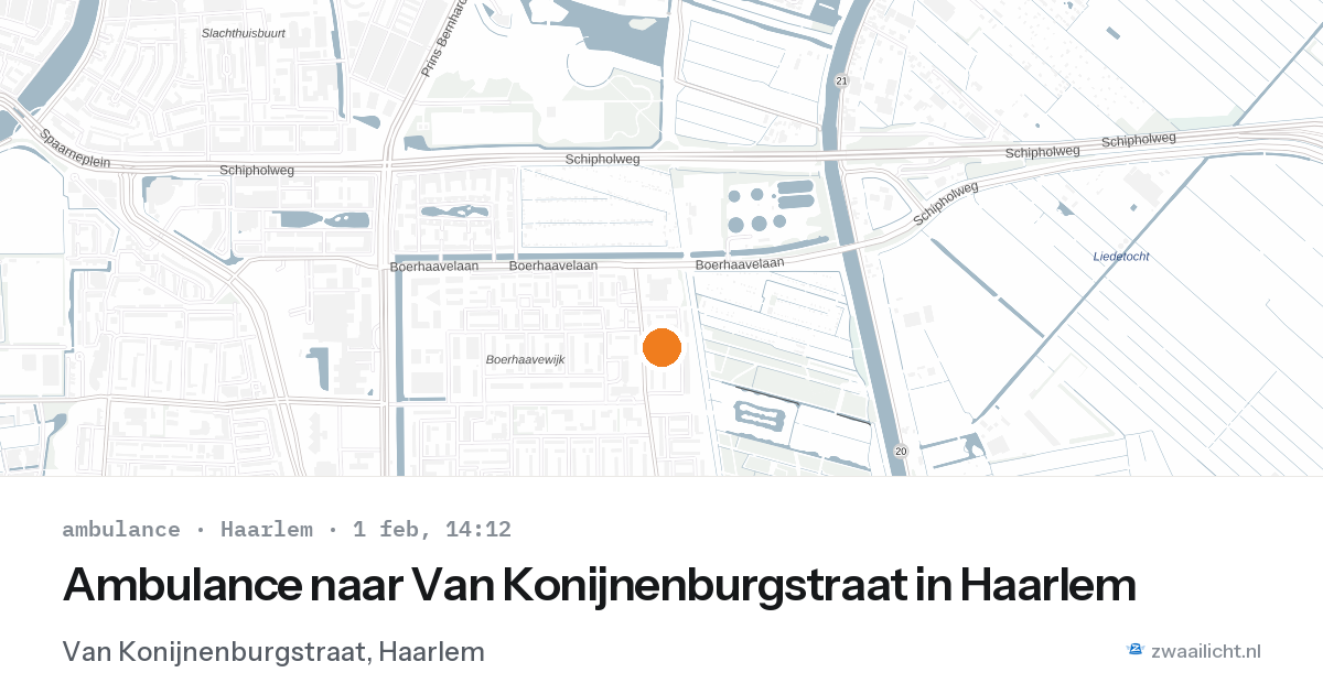 Ambulance naar Van Konijnenburgstraat in Haarlem — 1 feb 2026
