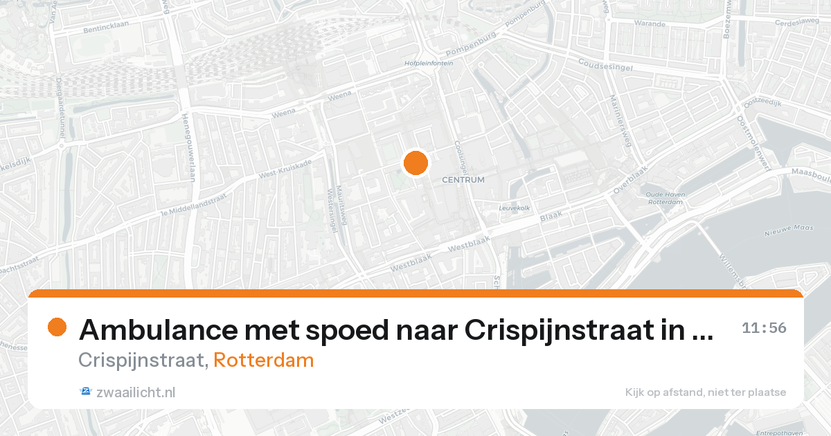 Ambulance met spoed naar Crispijnstraat in Rotterdam — 23 aug 2026